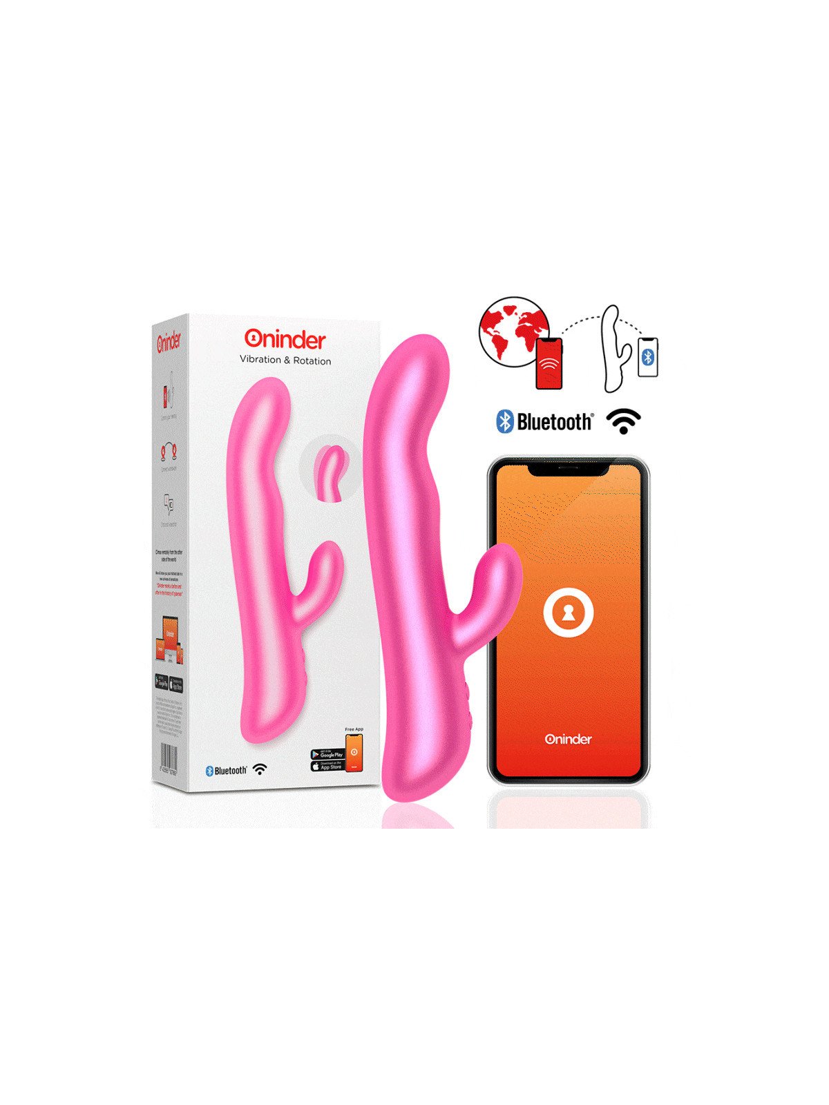 ONINDER - OSLO VIBRATION & ROTATION PINK - FREE APP