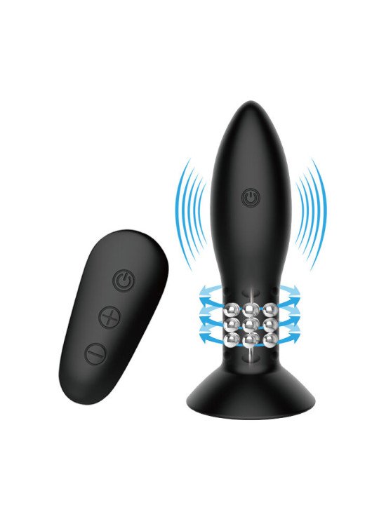 MR PLAY - PLUG WITH BLACK ROTATING BALLS REMOTE CONTROL